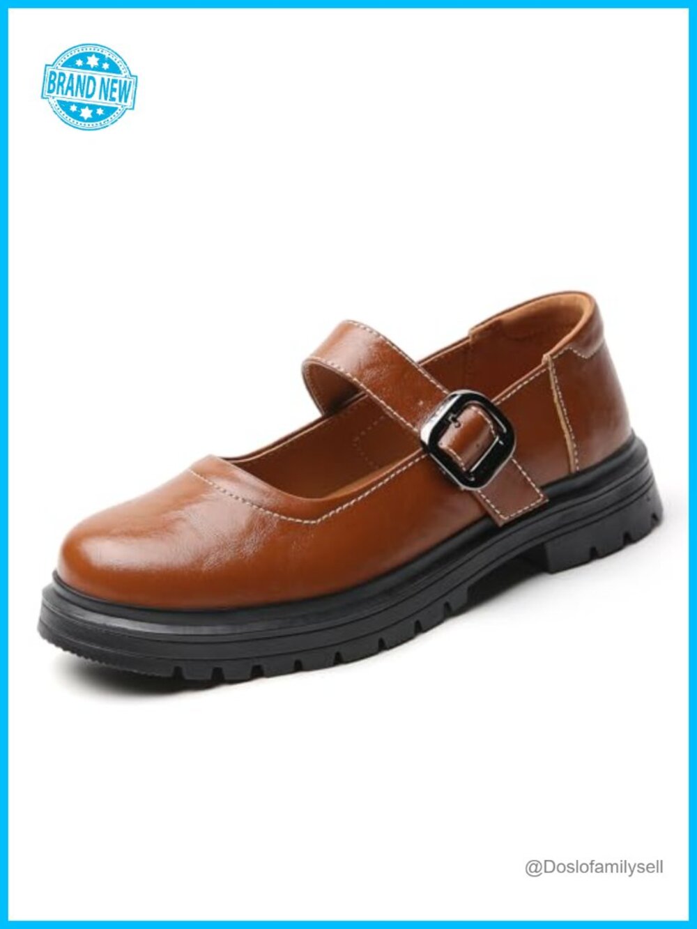 Mary Jane Oxford Platform Flats Faux Leather Buckle Strap Women